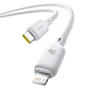 کابل شارژ سریع USB-C به Lightning بیسوس مدل Silky 20W طول2m -  Baseus Silky P10377700113-00 Fast Charging Cable USB-C to Lightning 20W 2m