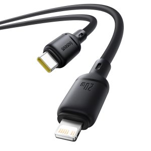 کابل شارژ سریع USB-C به Lightning بیسوس مدل Silky 20W طول 1m -  Baseus Silky P10377700113-00 Fast Charging Cable USB-C to Lightning 20W 1m