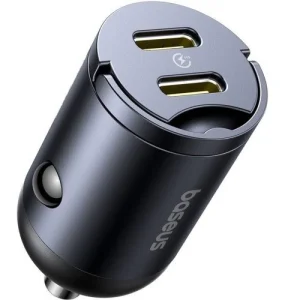 شارژر فندکی دو پورت 30 وات بیسوس Baseus Tiny Star C+C Mini Car Charger VCHXX-CC