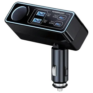 شارژر فندکی 125 وات 5 پورت پاورولوجی مدل Brio 125W PWDA58BK